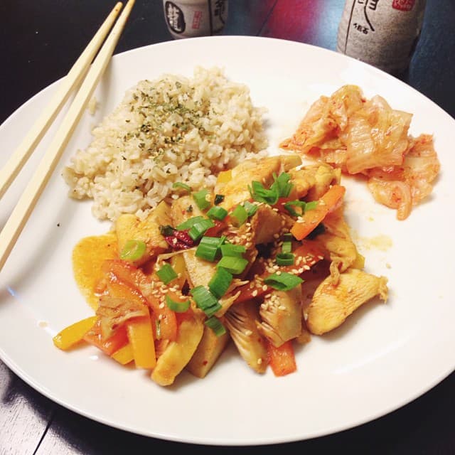 Sweet & Spicy Jackfruit Chicken Stir Fry